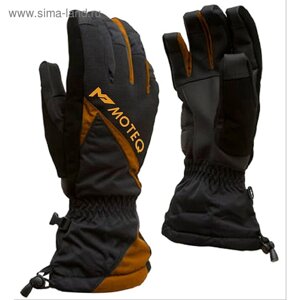 Зимние перчатки "Снежок", размер M, чёрные, оранжевые