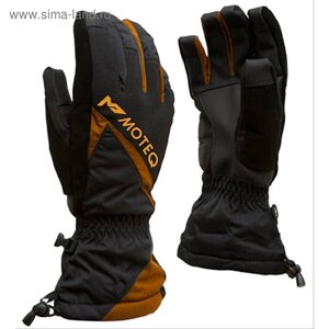 Зимние перчатки "Снежок", размер XL, чёрные, оранжевые