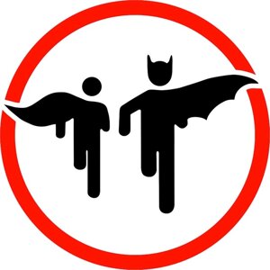 Знак декоративный (постер) Бэтмен и Робин" 32х32 см, пластик