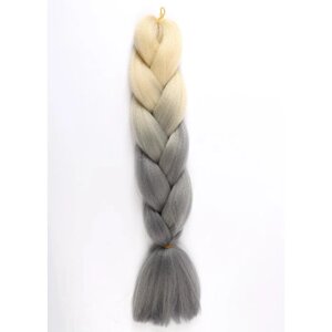 ZUMBA Канекалон двухцветный, гофрированный, 60 см, 100 гр, цвет блонд/серый (BY47)