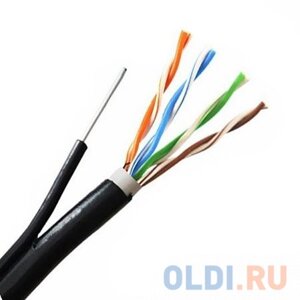 5Bites кабель US5500-305APE-M UTP / SOLID / 5E / CCAG / PVC + PE / BLACK / outdoor / messenger / DRUM / 305M