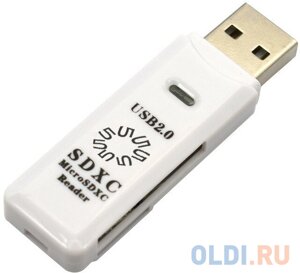 5Bites RE2-100WH USB2.0 устройство ч/з карт памяти 0 / SD / TF / USB PLUG / WHITE