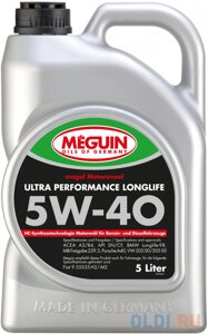 6328 Meguin НС-синт. мот. масло Megol Motorenoel Ultra Performance Longlife 5W-40 CF/SN B4/A3 (5л)