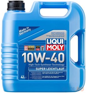 9504 LiquiMoly НС-синт. мот. масло Super Leichtlauf 10W-40 SN A3/B4 (4л)