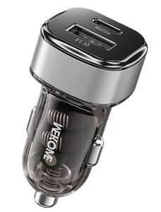 Автомобильное зарядное устройство Wekome Car Charger PD30W+QC3.0 (WP-C45 ) Brown