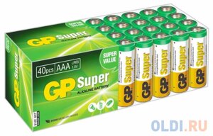 Батарейки GP super alkaline 24A LR03 AAA AAA 40 шт GP24A-B40