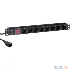 Блок розеток Exegate ServerPro PDU-19H806 Al-8S-C14-3-SW 8 розеток 3 м