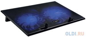 CBR CLP 17202, Подставка для ноутбука до 17, 390x270x25 мм, с охлаждением, 2xUSB, вентиляторы 2х150 мм, 20 CFM, LED-подсветка, материал металл/п