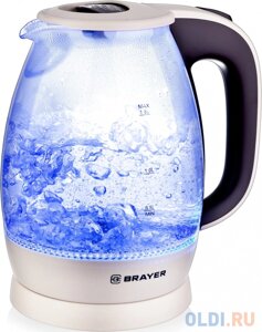 Чайник электрический Brayer BR1045BN 2200 Вт бежевый 1.8 л пластик/стекло