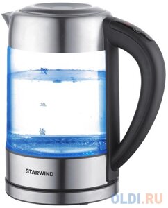 Чайник электрический StarWind SKG5213 2200 Вт чёрный серебристый 1.7 л стекло