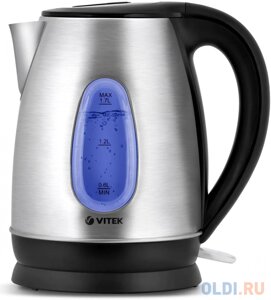 Чайник электрический Vitek VT-7039, 2200Вт, серебристый и черный