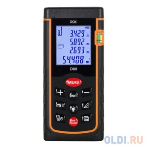 Дальномер RGK D80 2мм 80м дисплей IP54 2хААА 1.5В