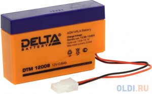 Delta DTM 12008 (0.8 Ач, 12В) свинцово- кислотный аккумулятор