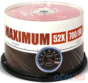 Диск CD-R Mirex 700 Mb, 52х, Maximum, Cake Box (50)50/300)