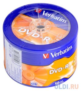 Диск DVD-R 4.7Gb Verbatim 16x Shrink/50 43731