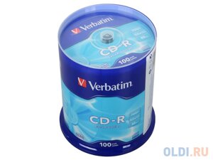 Диски CD-R 80min 700Mb Verbatim 52x 100 шт Cake Box 43411