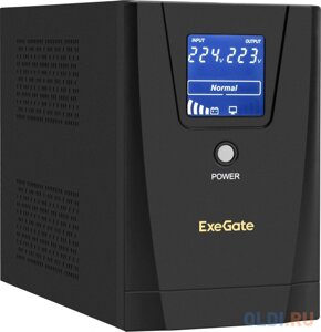 Exegate EP285509RUS ибп exegate specialpro smart LLB-1600. LCD. AVR. C13. RJ. USB 1600VA/950W, LCD, AVR, 6*IEC-C13, RJ45/11, USB, black