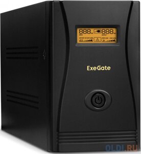Exegate EP285518RUS ибп exegate specialpro smart LLB-2000. LCD. AVR. C13. RJ 2000VA/1200W, LCD, AVR, 6*IEC-C13, RJ45/11, black