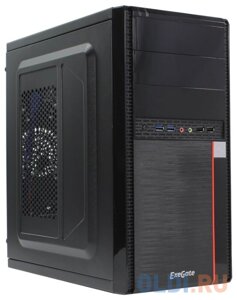 Exegate EX277435RUS корпус minitower MA-371X black, matx UN400, 120mm 2*USB+2*USB3.0, audio