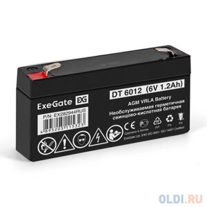 Exegate EX282944RUS Аккумуляторная батарея DT 6012 (6V 1.2Ah, клеммы F1)