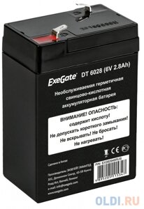 Exegate EX282946RUS Exegate EX282946RUS Аккумуляторная батарея ExeGate DT 6028 (6V 2.8Ah), клеммы F1