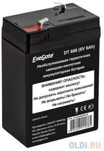 Exegate EX282950RUS Exegate EX282950RUS Аккумуляторная батарея ExeGate DT 606 (6V 6Ah), клеммы F1