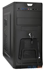 Exegate EX283217RUS Корпус Miditower ExeGate CP-603UB Black, ATX, CP450W, 80mm, 2*USB+2*USB3.0, Audio, замок блокировки кнопки питания