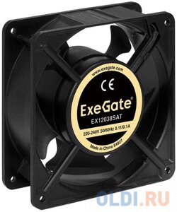 Exegate EX289021RUS Вентилятор 220В ExeGate EX12038SAT (120x120x38 мм, Sleeve bearing (подшипник скольжения), клеммы, 2600RPM, 42dBA)