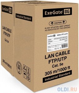 Exegate EX289281RUS кабель exegate UTP4-C5e-CU-S25-IN-LSZH-GR-305 UTP 4 пары кат. 5e медь, 25AWG, LSZH, бухта 305м, серый