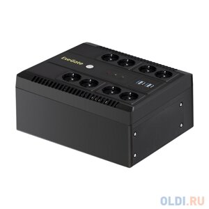 Exegate EX293853RUS ибп exegate NEO NNB-600. LED. AVR. 8SH. CH 600VA/360W, LED, AVR, 8*schuko, 4*USB-порта для зарядки, black