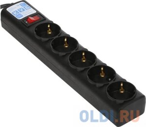 Фильтр-удлинитель Power Cube 1,9м д/подкл. к UPS (C14) 5 роз., 10А черный/граффит/ Surge protector Power Cube 1.9m for conn. to UPS (C14) 5 outlets, 10A