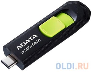 Флеш диск A-data 64gb type-C UC300 ACHO-UC300-64G-RBK/GN USB3.2 черный/зеленый