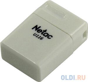 Флеш Диск Netac U116 8Gb NT03U116N-008G-20WH, USB2.0, миниатюрная пластиковая белая