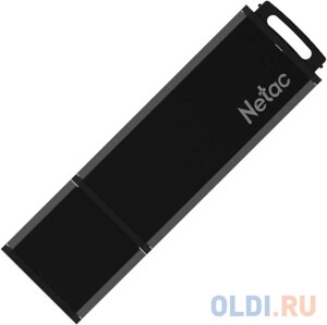 Флеш Диск Netac U351 128Gb NT03U351N-128G-20BK, USB2.0, с колпачком, металлическая чёрная