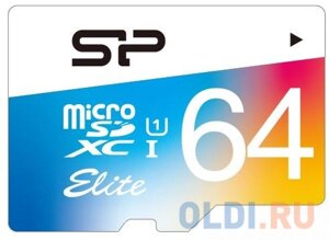 Флеш карта microSD 64GB Silicon Power Elite microSDHC Class 10 UHS-I Colorful