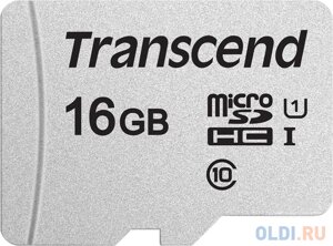 Флеш карта microSDHC 16Gb Class10 Transcend TS16GUSD300S w/o adapter