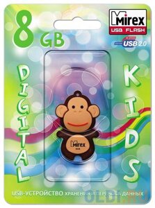 Флеш накопитель 8GB Mirex Monkey, USB 2.0, Коричневый