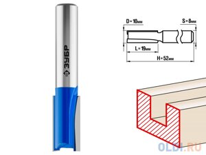 Фреза пазовая прямая, D= 10мм, рабочая длина-19мм, хв. 8 мм, ЗУБР Профессионал