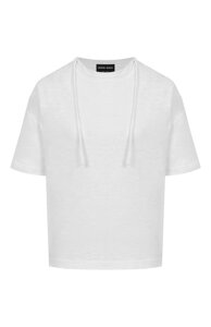 Футболка изо льна и хлопка Giorgio Armani