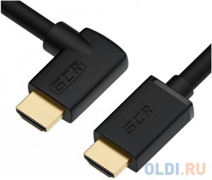 GCR кабель 1.0m HDMI 2.0, M/M правый угол, черный, HDR 4:2:2, ultra HD, 4K 60 fps 60hz/5K*30hz, 3D, AUDIO, 18.0 гбит/с, 28/28 AWG, GCR-52321