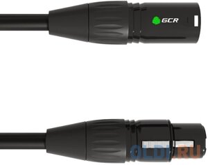 GCR Кабель 1.5m микрофонный XLR M / XLR F , черный, AL case черный, GCR-53353