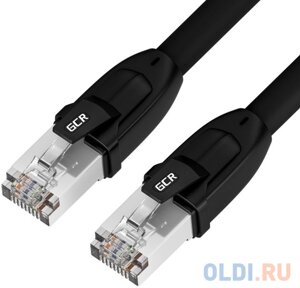 GCR Патч-корд PROF кат. 8 ethernet 0.5m F/FTP, RJ45, CU, 26 AWG, литой, прямой, черный, экранированные коннекторы, GCR-52346