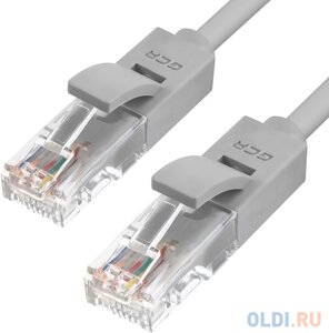 GCR Патч-корд прямой 9.0m UTP кат. 5e, серый, позолоченные контакты, 24 AWG, литой, ethernet high speed 1 Гбит/с, RJ45, T568B, GCR-51513