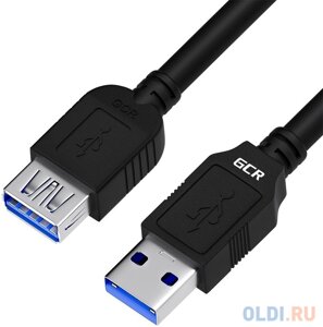 GCR Удлинитель 3.0m USB 3.0, AM/AF крепление под винт, черный, GCR-54570