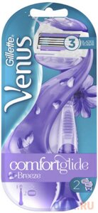 Gillette Venus Бритвенный станок ComfortGlide Breeze, 2 кассеты.