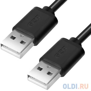 Greenconnect Кабель 1.0m USB 2.0, AM/AM, черный, 28/28 AWG, экран, армированный, морозостойкий, GCR-UM5M-BB2S-1.0m