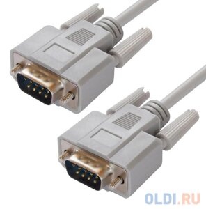 Greenconnect Кабель 1.5m 0-модемный COM RS-232 линковочный, DB9/DB9 9M/9M, серый, 30 AWG, GCR-50657