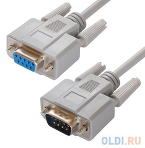 Greenconnect Кабель COM RS-232 порта соединительный 1.8m GCR-DB9CM2M-1.8m, 9M AM / 9M AM Premium, серый, пластиковый пакет