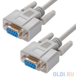 Greenconnect Кабель COM RS-232 порта соединительный 10m GCR- DB9CF2F-10m, 9F / 9F Premium, серый, пластиковый пакет