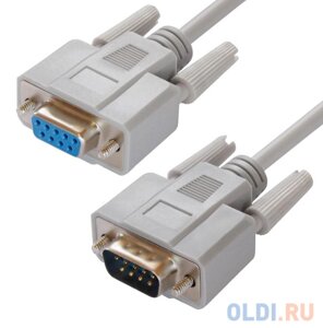 Greenconnect Кабель COM RS-232 порта соединительный 3 m GCR-DB9CM2M-3m, 9M / 9M Premium, серый, пластиковый пакет